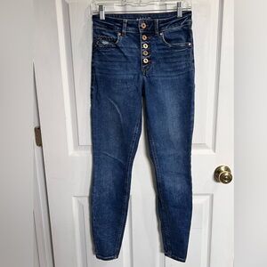 Stylish High Rise Dark Blue Jeans